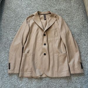 Eleventy Made in Italy 80% Wool Knit Jacket Beige Mens Sz M